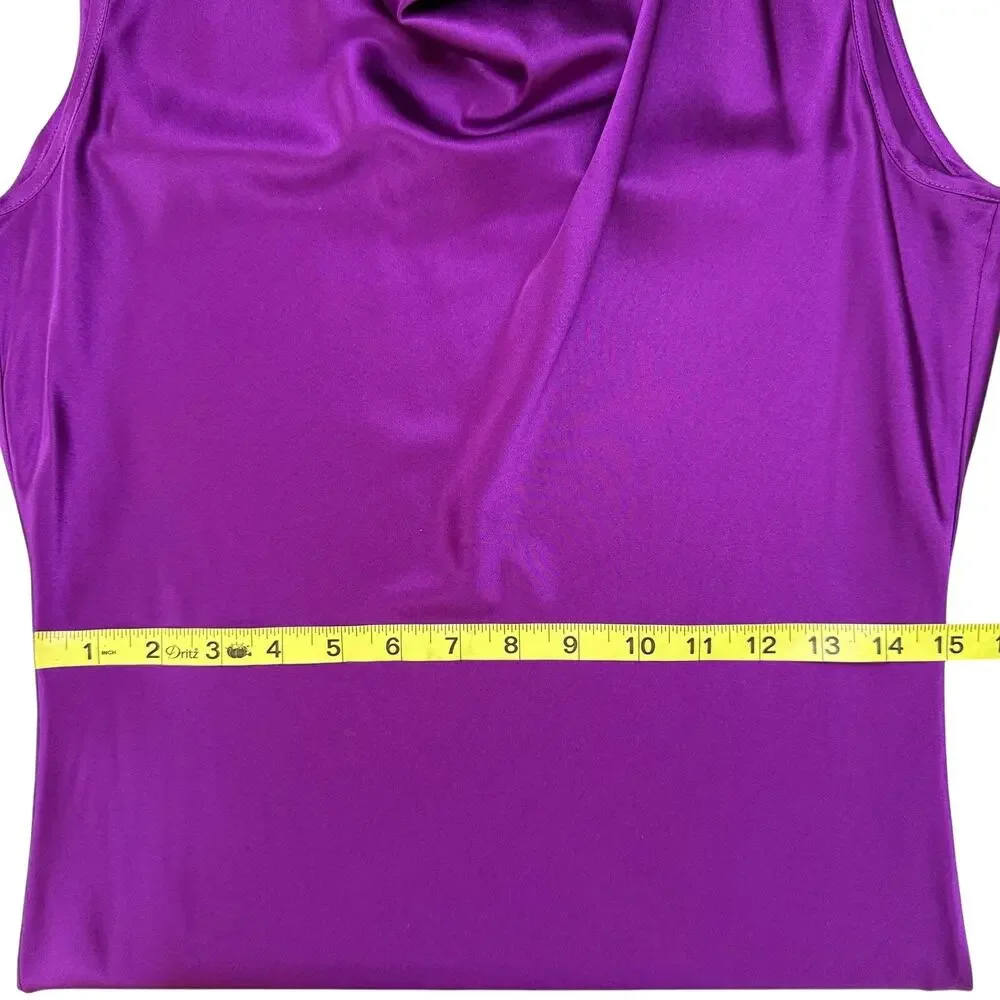 VERONICA BEARD Maelle Draped Purple Stretch Silk Mini Dress - Picture 7 of 8